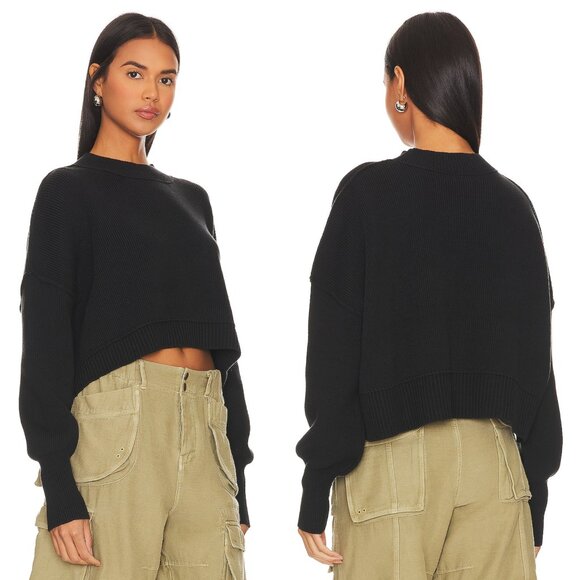 Easy Street Crop Pullover, Black, L - Picture 2 of 5